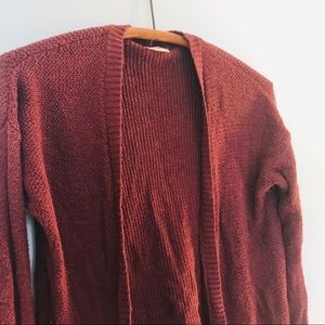 Wine open draped cardigan